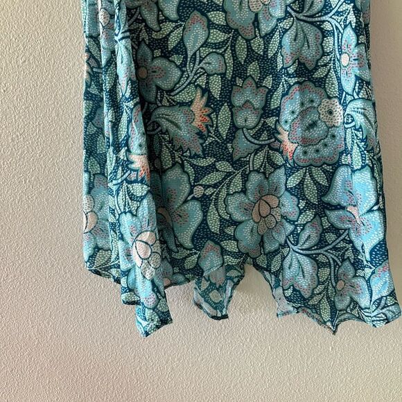 Anthropologie Lace Inset Blue Paisley Scarf Mini Dress Size Small - Picture 5 of 7